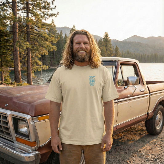 UNISEX Oversized T-Shirt mit verwaschenem Look, DRUCK VORN UND HINTEN