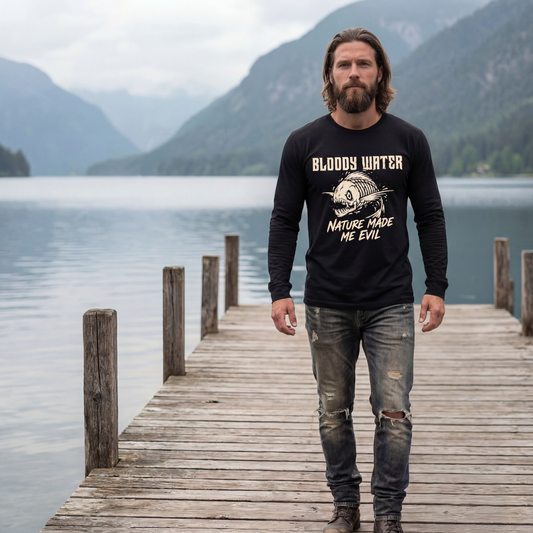 Langärmeliges Unisex Shirt 100% Baumwolle. "NATURE MADE ME EVIL"