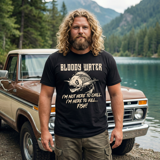 Unisex-T-Shirt aus 100 % Bio-Baumwolle. "Kill...FISH"