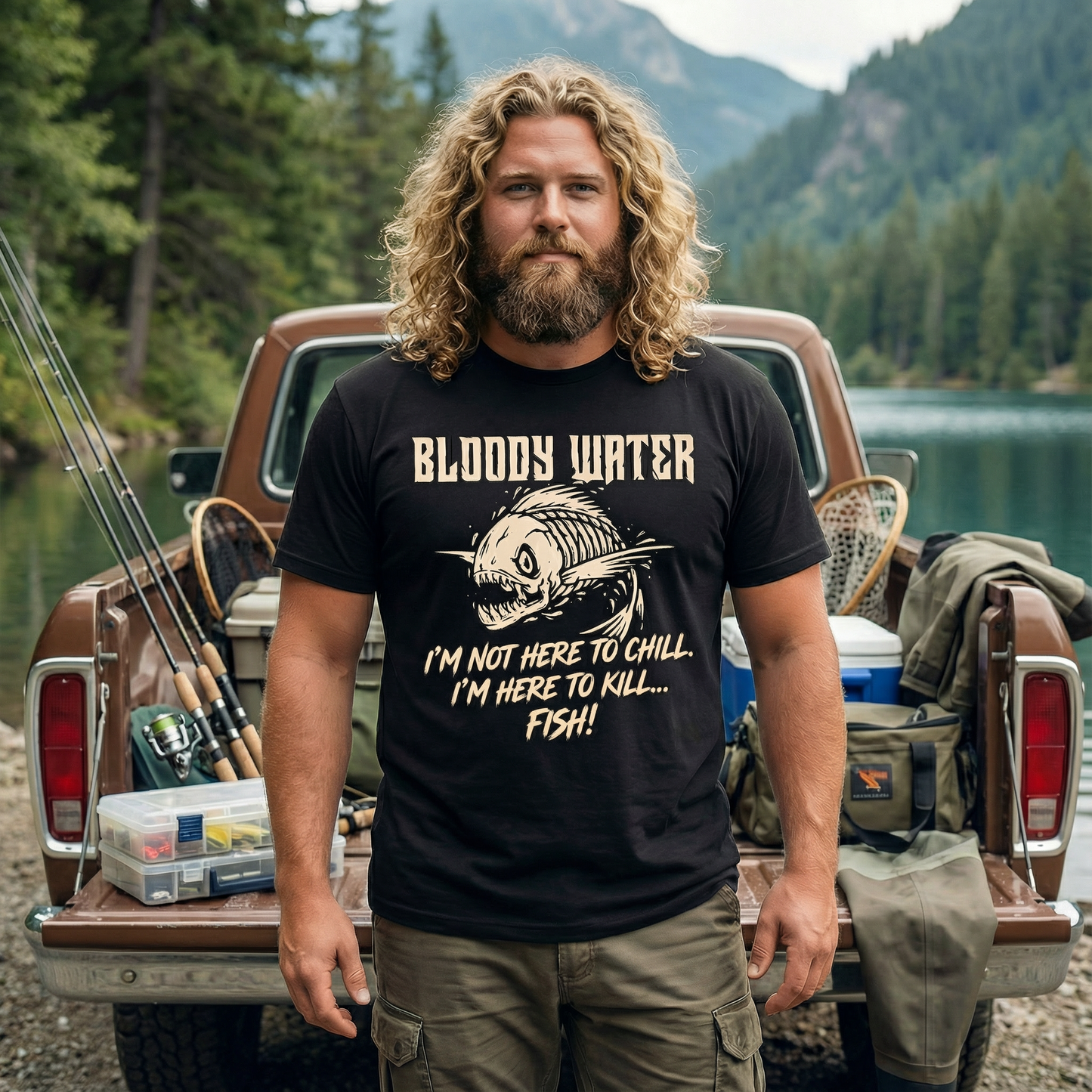 Unisex-T-Shirt aus 100 % Bio-Baumwolle. "Kill...FISH"