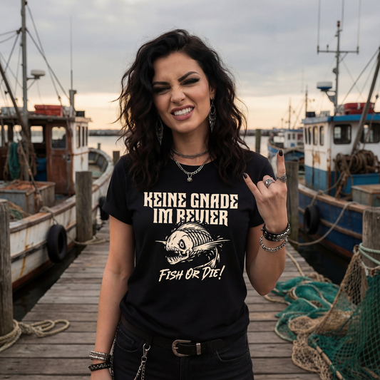 Unisex-T-Shirt aus 100 % Bio-Baumwolle. "KEINE GNADE IM REVIER"