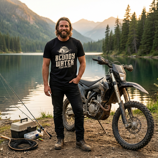 Unisex-T-Shirt aus 100 % Bio-Baumwolle. "FISH OR DIE!"